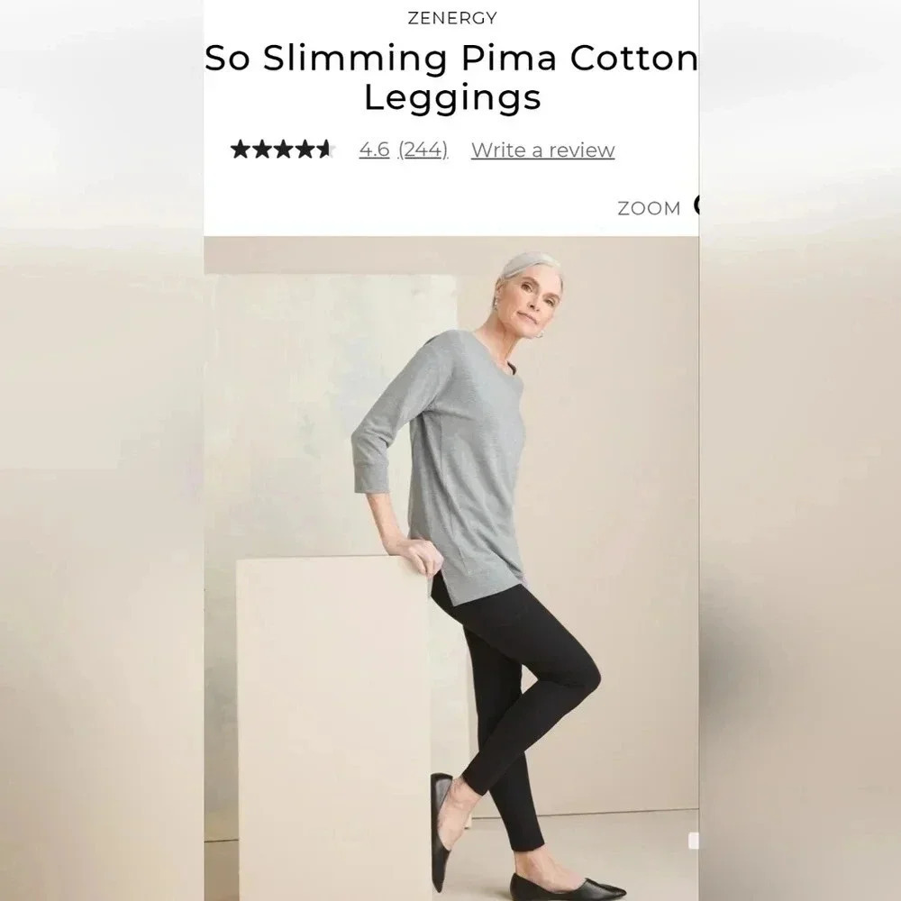 NWT Pima Cotton Chico's So Slimming Leggings - Picture 1 of 5